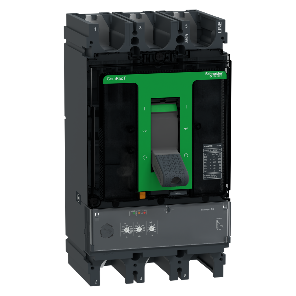 ComPacT NSX400R - Disjoncteur - MicroLogic 2.3 250A - 3P3D - 200kA - fixe