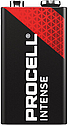 Pile alcaline Duracell Procell Intense 9V - La boîte contient 10 pièces.