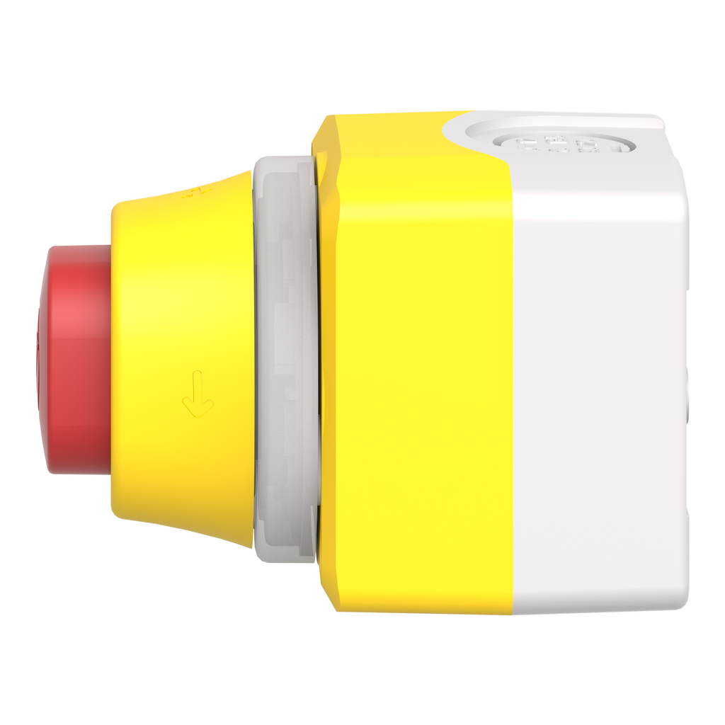 Harmony XAL - boite arrêt urgence avec anneau lumin - blanc rouge - 1O+1F - 24V