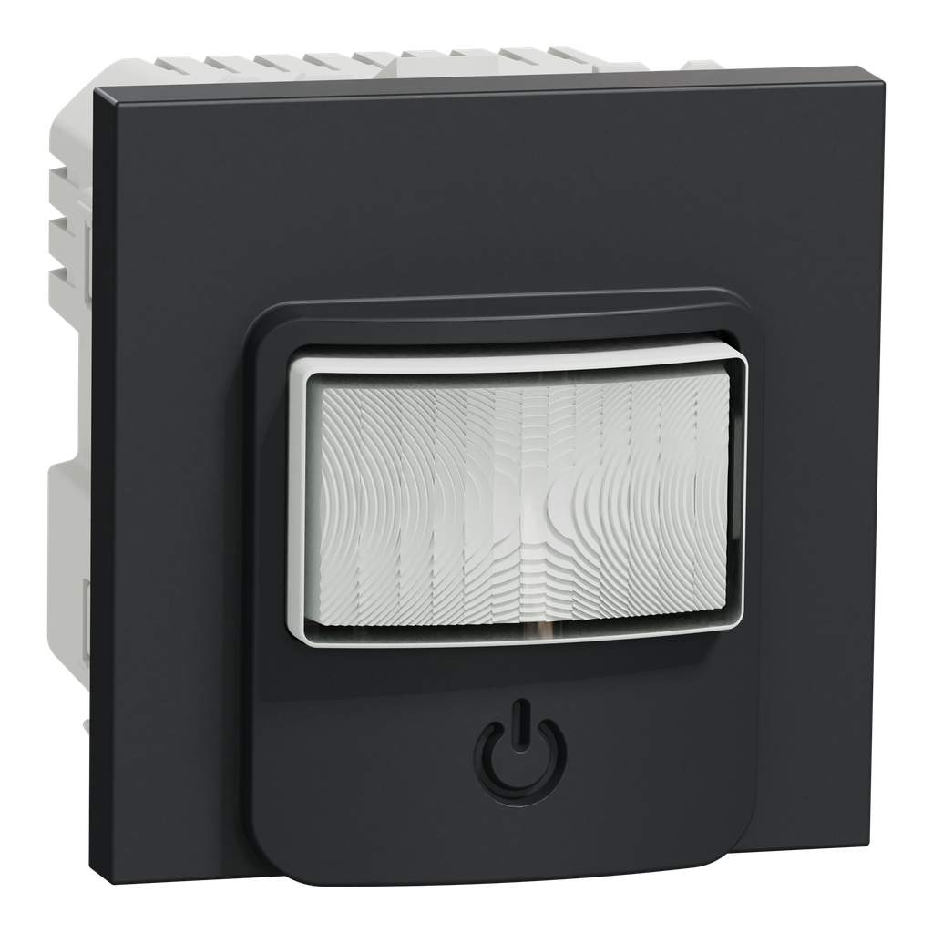 Unica - détecteur de mouvements + poussoir - 230V - 10A - Anthracite - méca seul