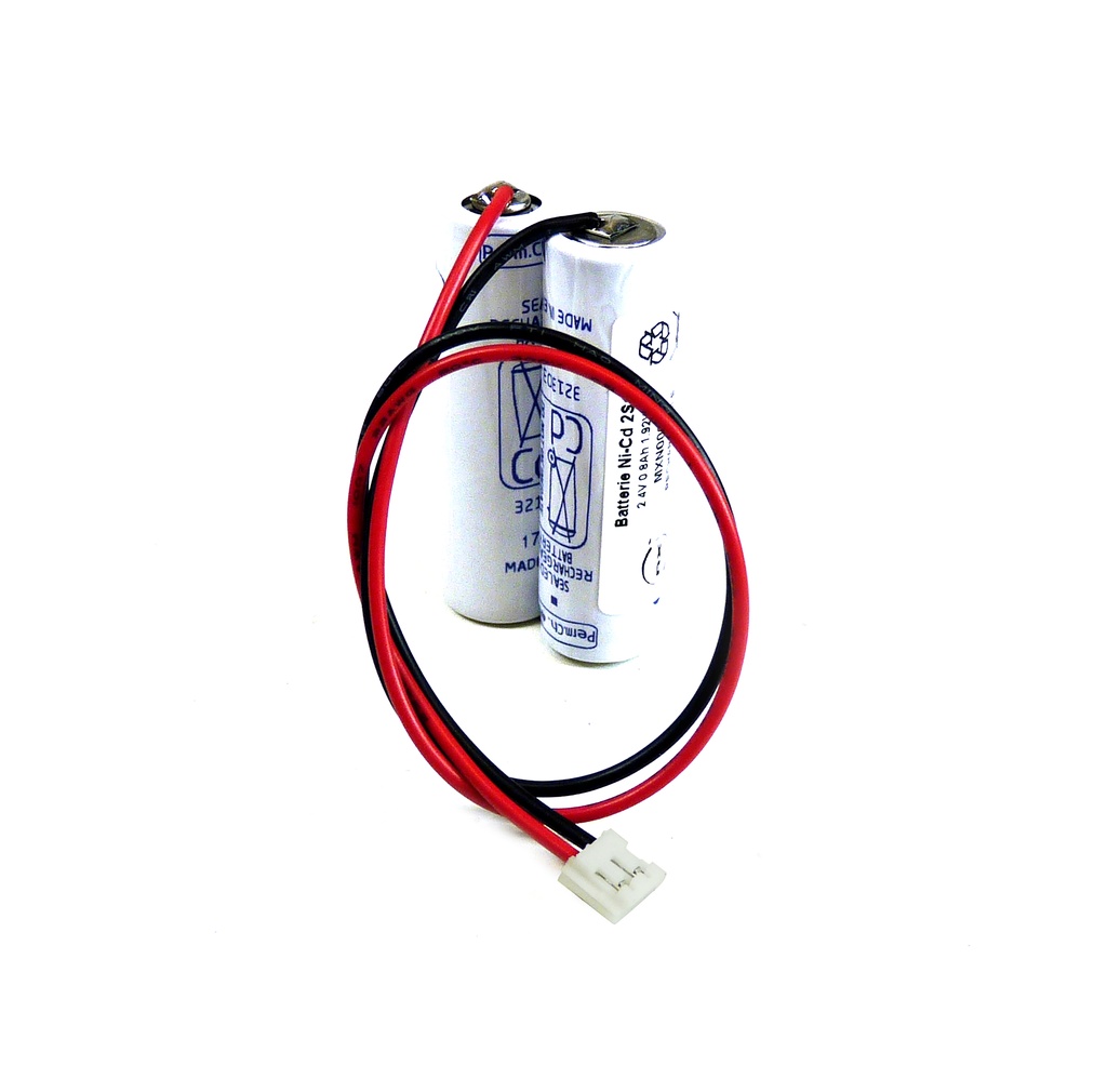 Pack(s) Batterie eclairage secours 2 x AA 2S1P ST1 F200 2.4V 800mAh JST