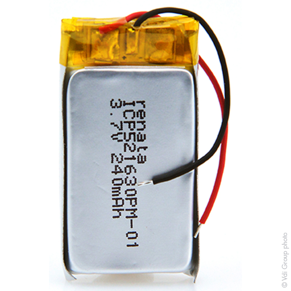 Batterie(s) Batterie Li-Po 1S1P ICP521630PM + PCM UN38.3 3.7V 250mAh fils