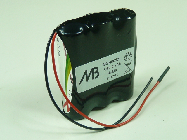 Pack(s) Batterie Nimh 3x AA NX 3S1P ST1 3.6V 2400mAh Fils