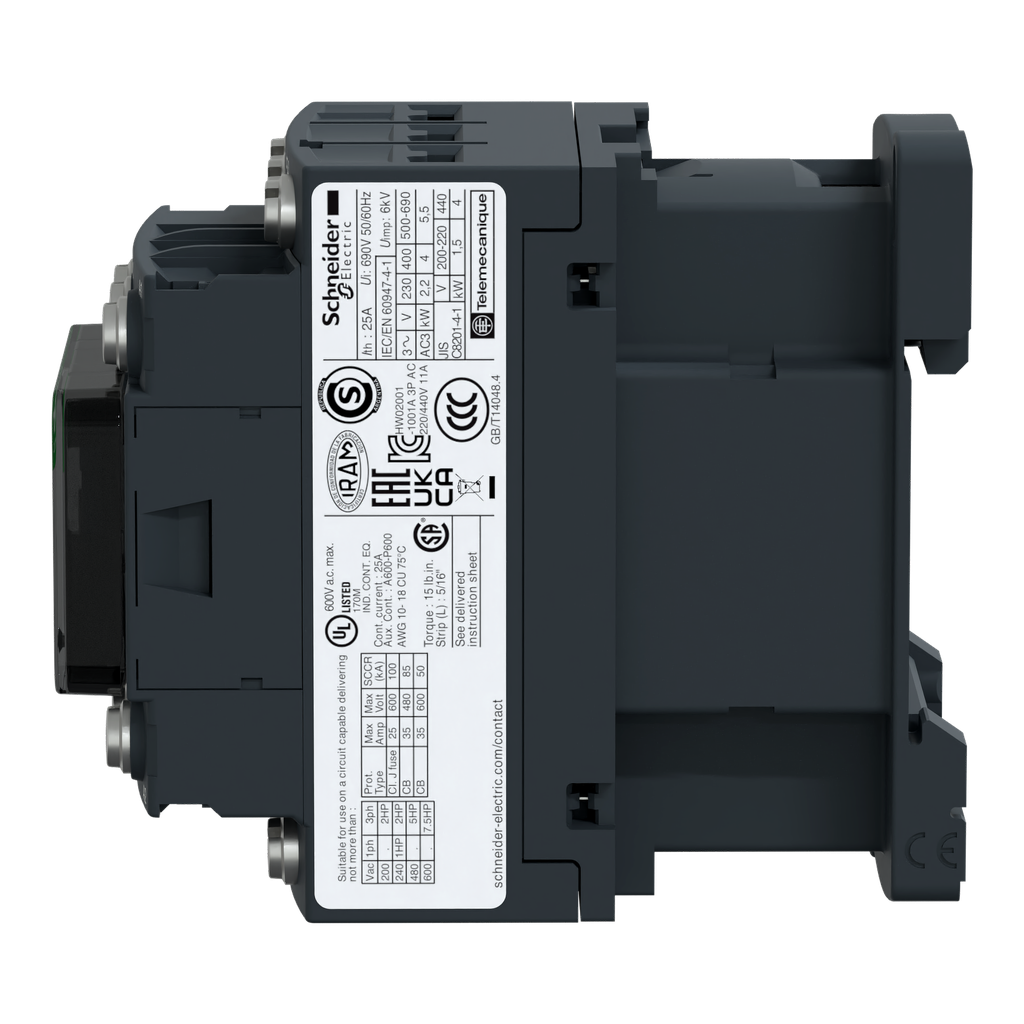 TeSys LC1D - contacteur - 3P - AC-3 440V - 18A - bobine 220Vca