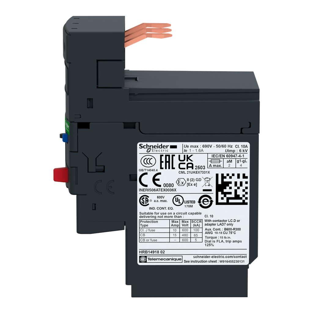 TeSys LRD - relais de protection thermique - 1..1,6A - classe 10A