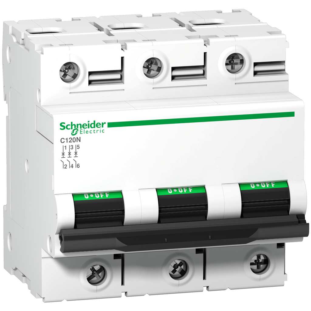 Acti9 C120N - Disjoncteur Modulaire 3P 100 A, courbe C, 10 kA