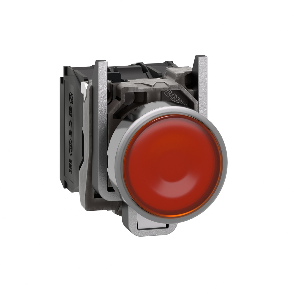 Harmony XB4 - poussoir lumineux LED - 1F+1O - orange - Ø22 - 110VAC