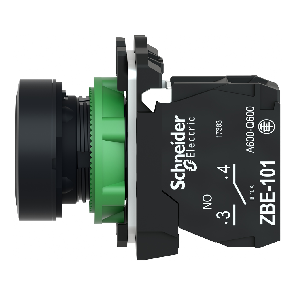 Harmony XB5 - bouton poussoir à impulsion - Ø22 - noir - 1F - vis étrier