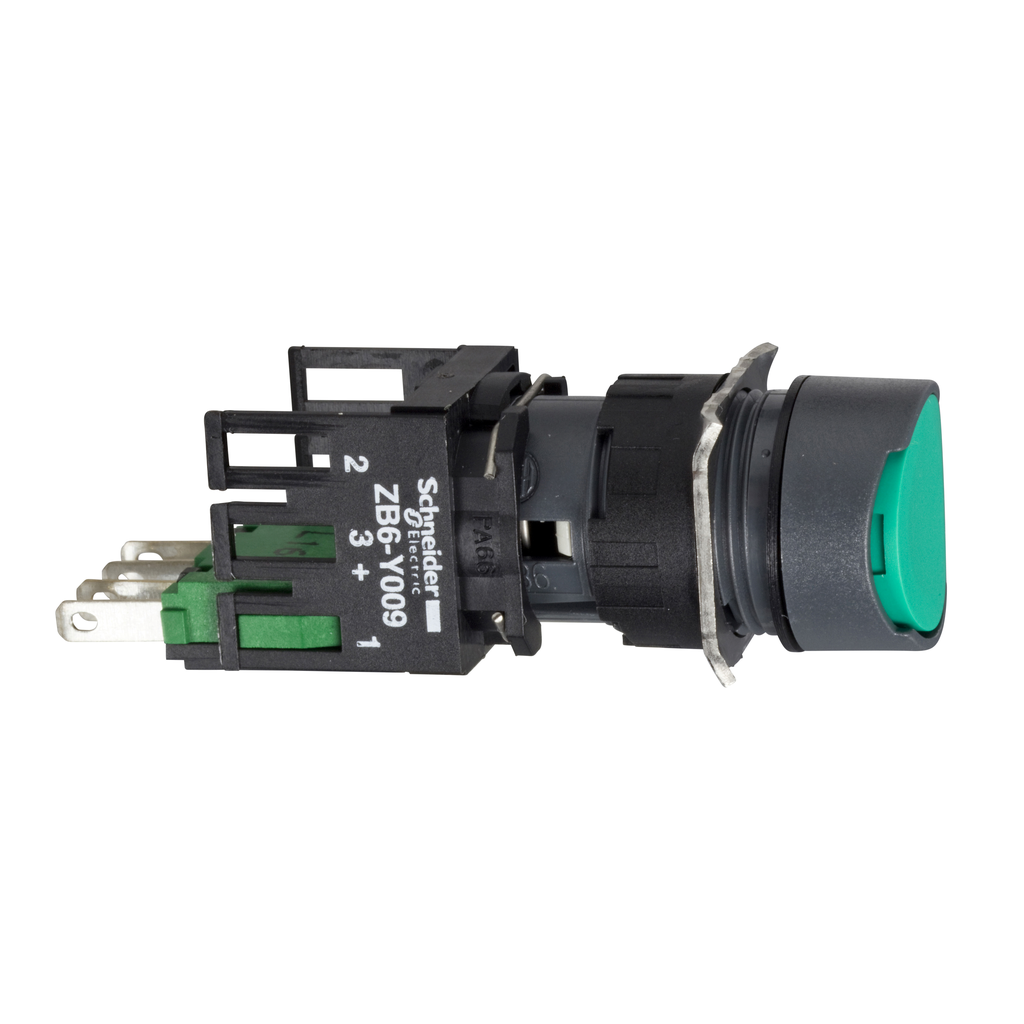 Harmony XB6 - bouton-poussoir - Ø16mm - à impulsion affleurant - 1F - vert