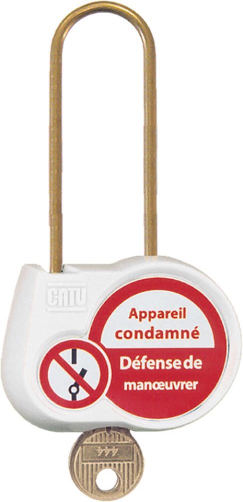 cadenas blanc 70mm d.4mm clé identique 111