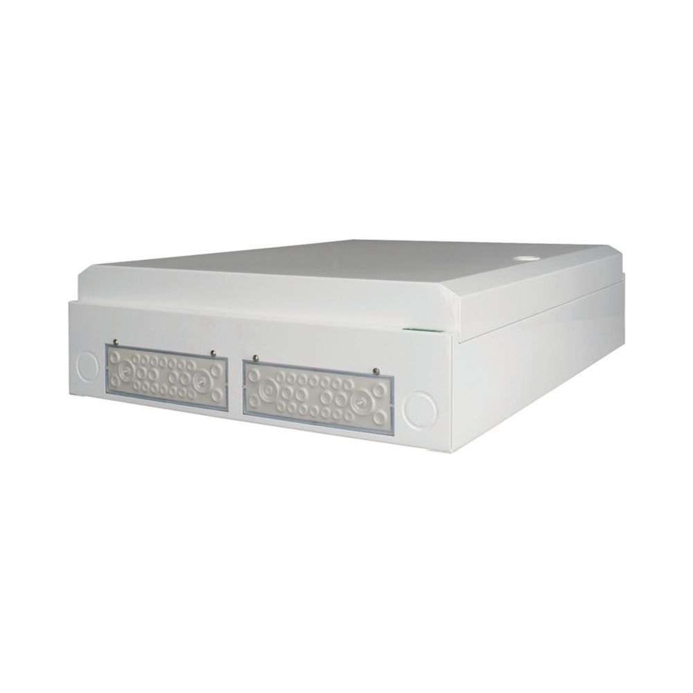 Porte métallique, compatible RMQ, pour 24 modules par rangée, 5 rangées, blanche