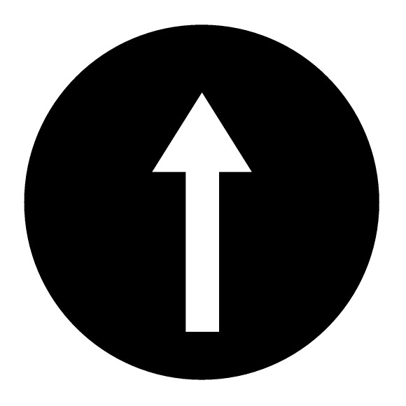 Étiquette, plate noire, symbole flèche