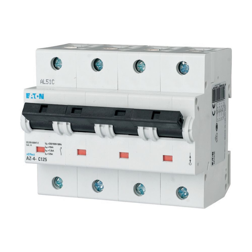Disjoncteur modulaire AZ haut pdc , 100A, 4P, 25kA (IEC/EN 60947-2), courbe B