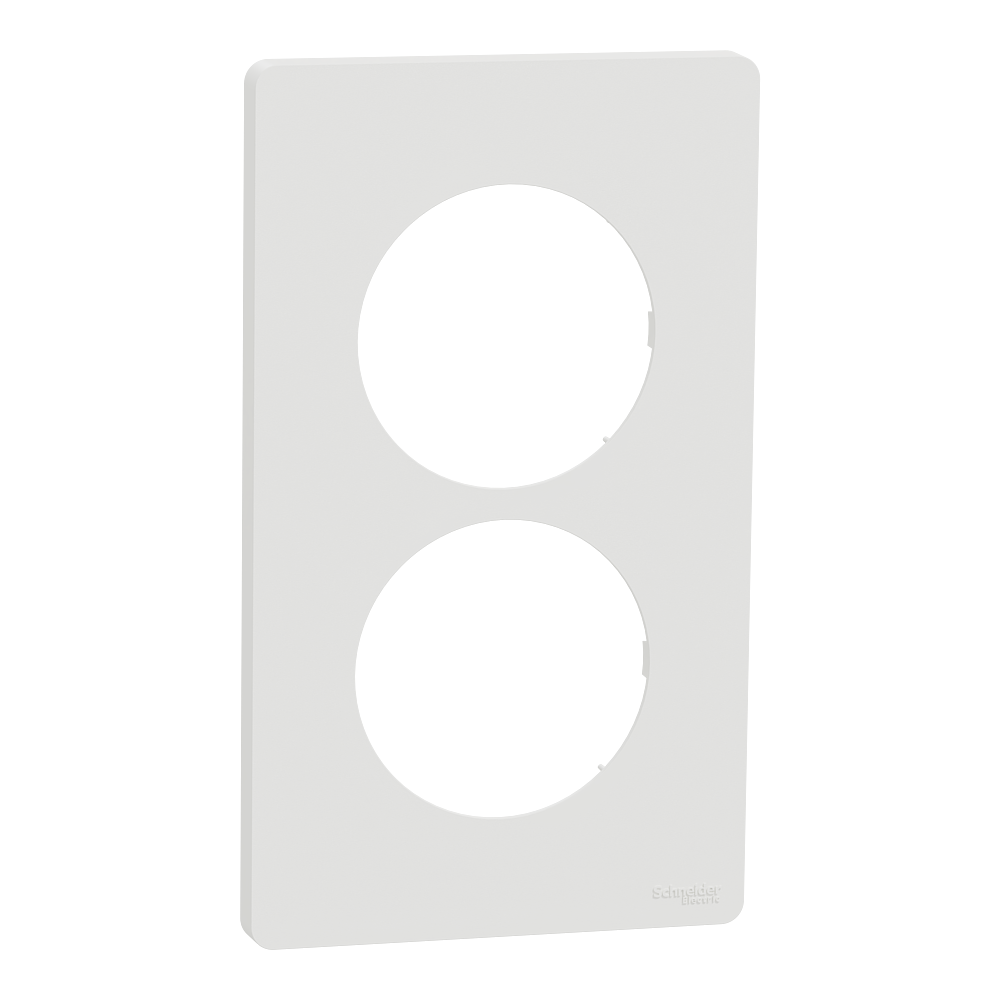 Odace Architecte - plaque 2 postes entraxe spécifique 57mm - Blanc craie