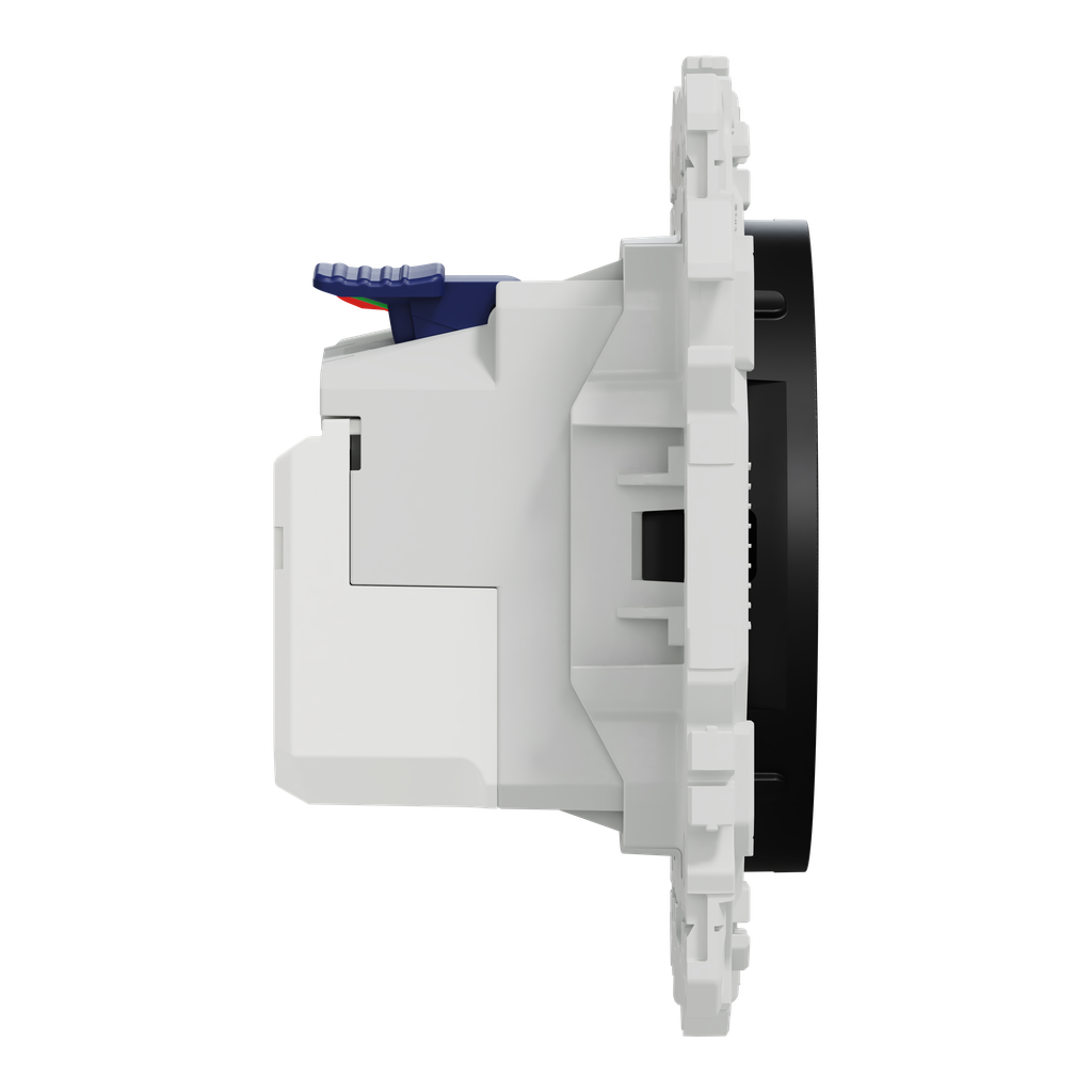 Odace - prise 2P+T affleurante + chargeur USB-C 18W Power Delivery - noir onyx
