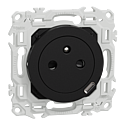 Odace - prise 2P+T affleurante + chargeur USB-C 18W Power Delivery - noir onyx
