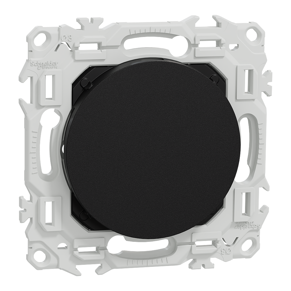 Odace - obturateur - pré-perçage pour sortie de câble - noir onyx