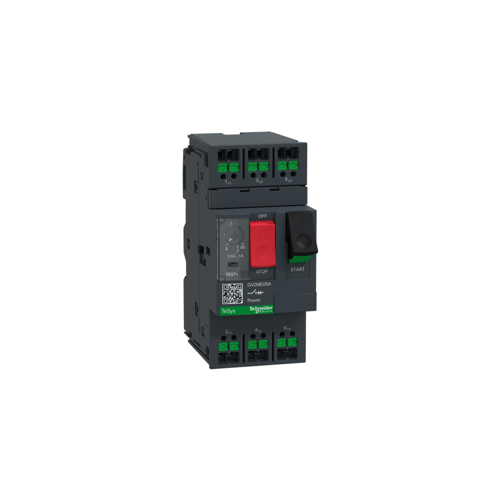 TeSys GV2ME - Snap In - disj. moteur -0,63 à 1A - 3P 3d -  magnéto-thermique