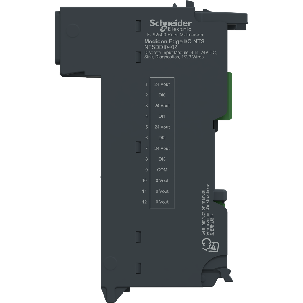 Edge I/O NTS Module seul Entrée TOR 4 voies,24Vdc, Sink,Diag, 1/2/3Fils