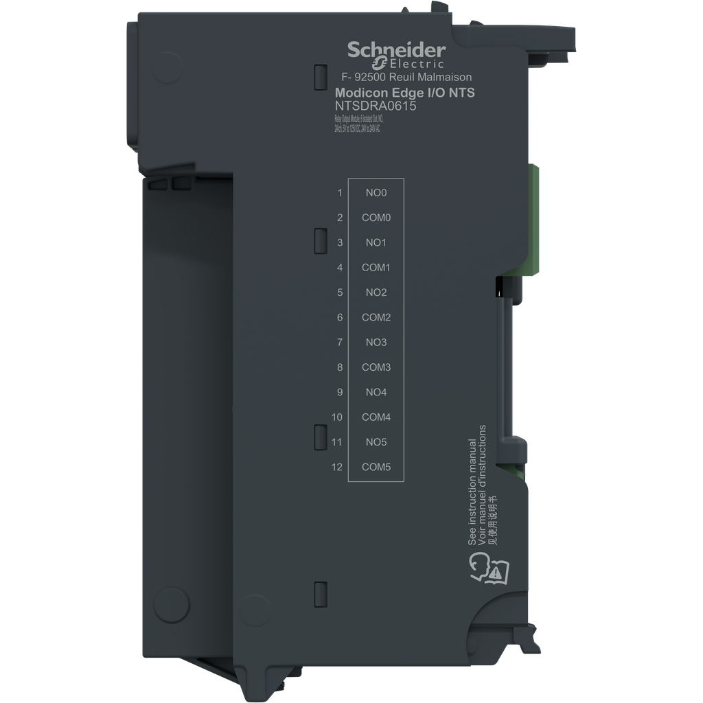 Edge I/O NTS Module seul Sortie Relais 6 voies, NO, 5 à 125Vdc, 24 à 240VAC, 2A