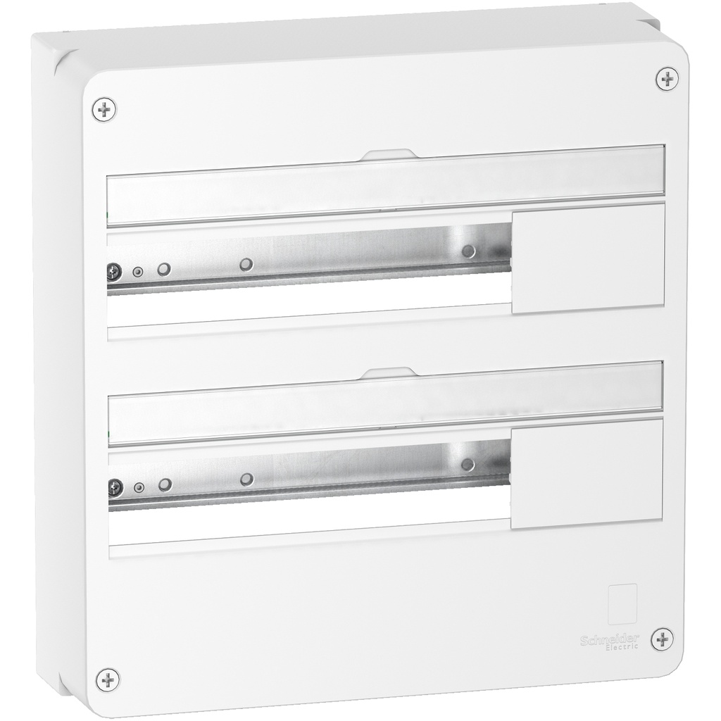 Resi9 - Coffret en saillie Blanc (RAL 9003)- 2 rangées de 18 modules