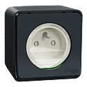 Mureva Styl - Prise courant 2P+T - saillie - IP55 - IK08 - connexion auto - gris