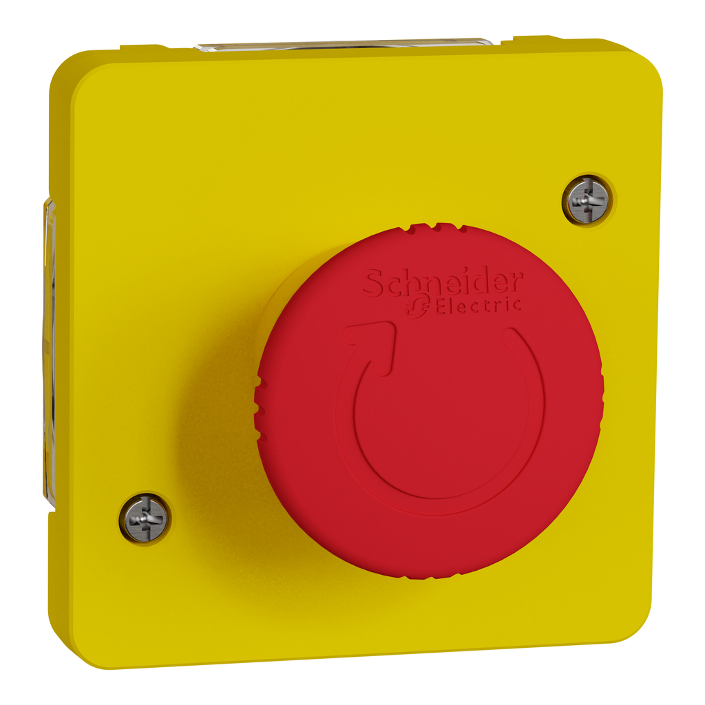 Mureva Styl - Arrêt d'urgence 1/4 tour - composable IP55 - IK08 - jaune