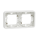 Mureva Styl - Cadre 2 postes horizontal - encastré - IP55 - IK08 - blanc