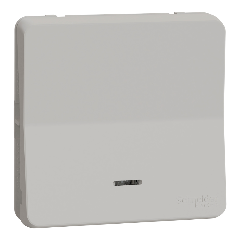 Mureva Styl - Bouton poussoir lumineux LED - composable - IP55 - IK08 - blanc