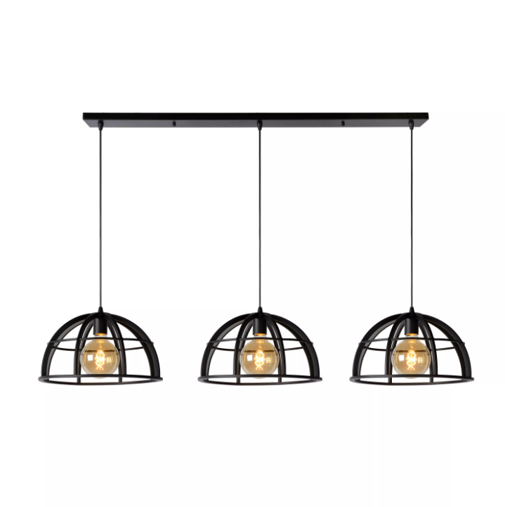DIKRA Suspension-Noir-Ø40-3xE27-60W-Métal