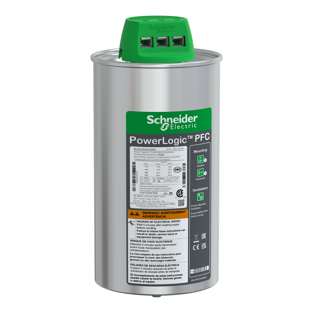 CONDENSATEUR CAN HDY 20/2 4KVAR 525V