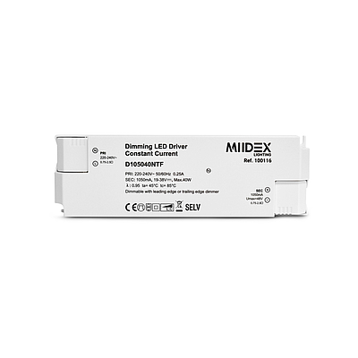 ALIM LED 19-38V DIM COUPURE DE PHASE 40W 1050MA IP20