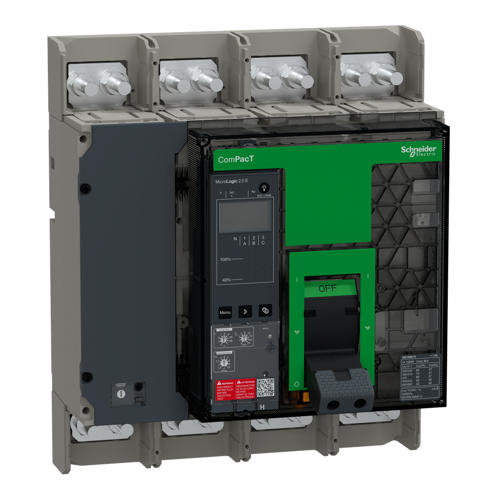 ComPacT NS1600H - disjoncteur - MicroLogic 2.E 1600A - 4P - 70kA - fixe - manuel