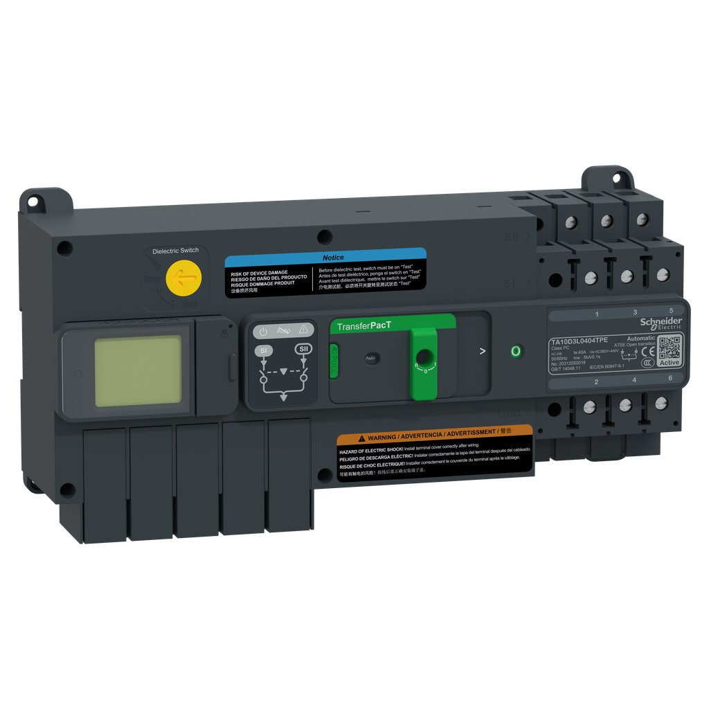 TransferPacT Active TA100 - inverseur de sources - LCD - 40A - 3P - 400Vca