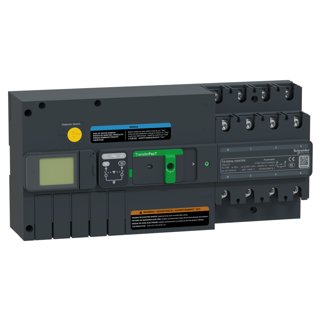 TransferPacT Active TA160 - inverseur de sources - LCD - 100A - 4P - 400Vca