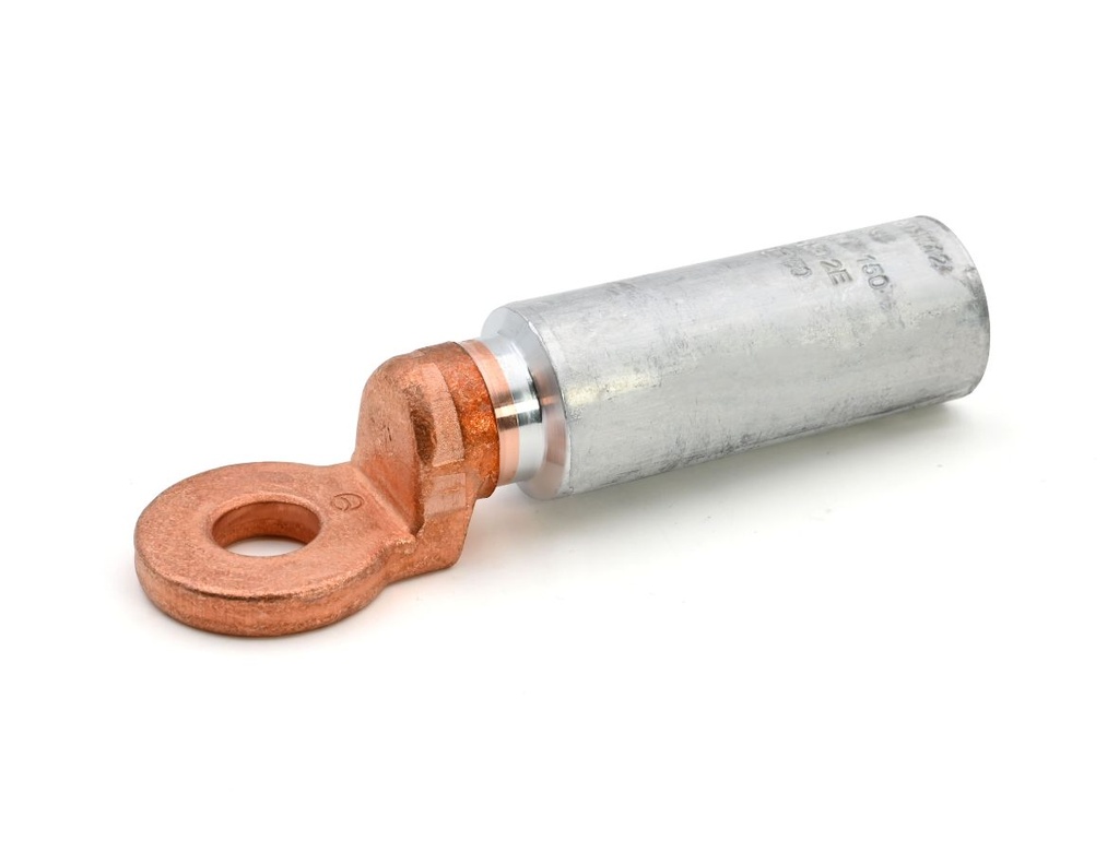 Cosse alu-cuivre 150 mm² - Diam.12 mm à fut long (poinçonnage)