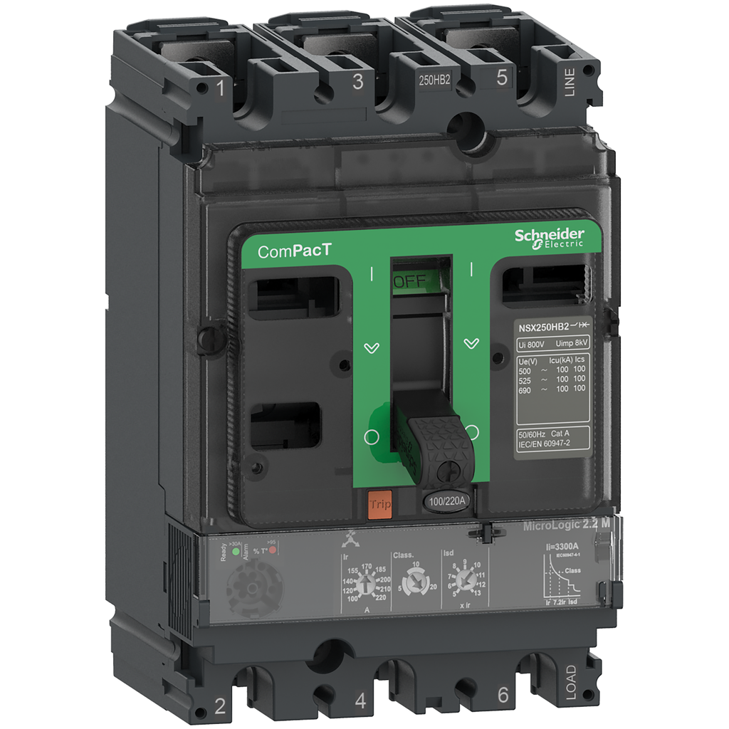 ComPacT NSX100R - Disjoncteur - MicroLogic 2.2M 25A - 3P3D - 200kA - fixe