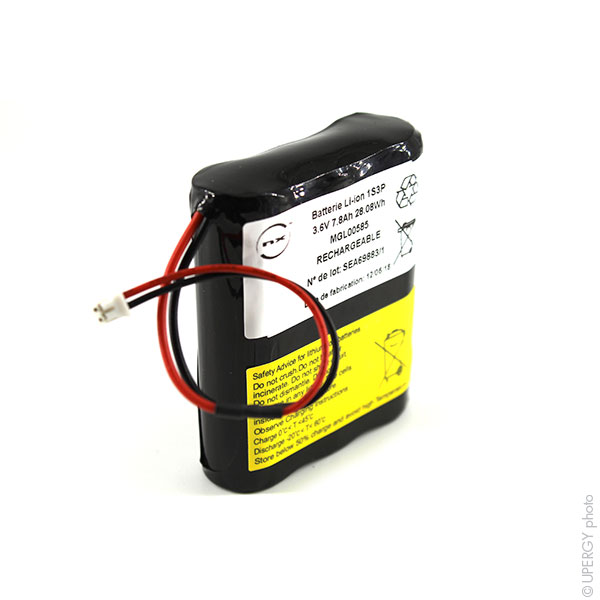 Pack(s) Batterie Li-Ion 3x 18650 1S3P  ST1  UN38.3 3.6V 7.8Ah JST