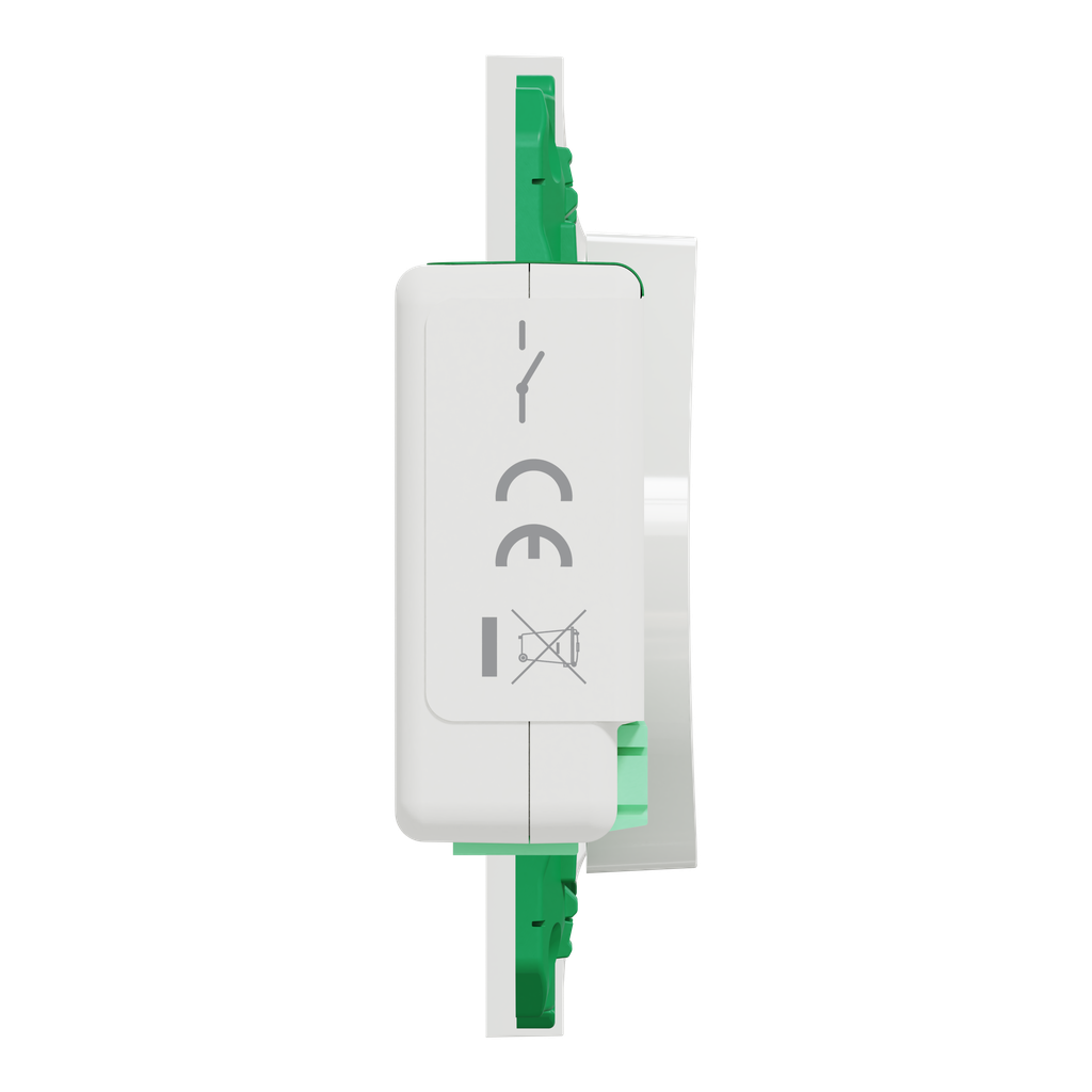 Odace sans fil sans pile - Kit actionneur micro + inter + plaque Styl - blanc