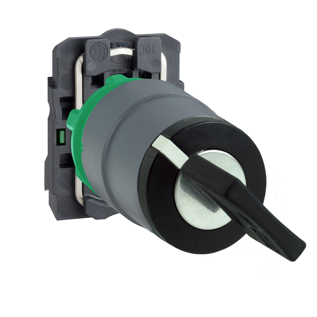 Harmony XB5 - bouton tournant à clé 455 - Ø22 - col grise - 2 pos - retr GD - 1F