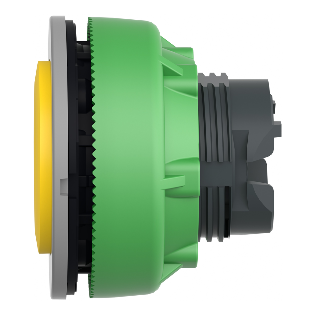 Harmony XB5 - tête bouton poussoir - Ø22 - col flush grise - dépassant - jaune