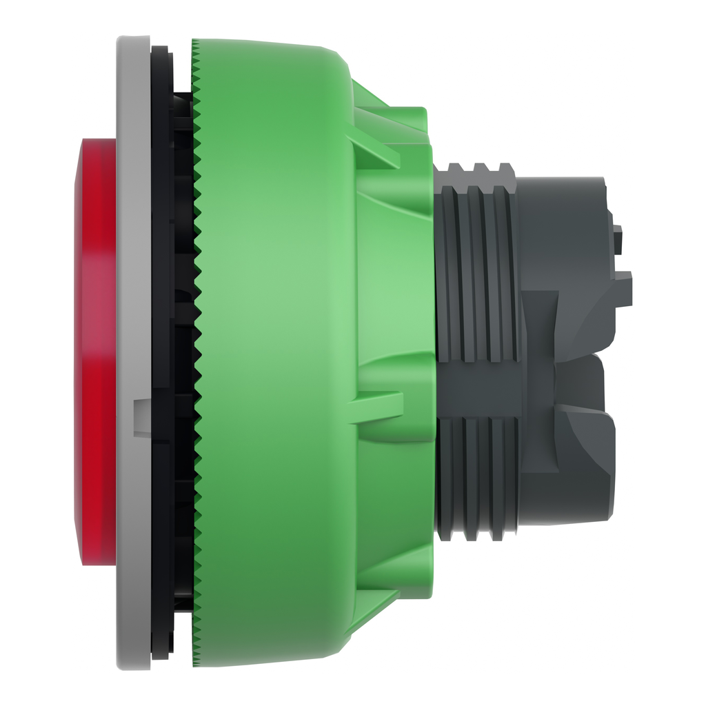 Harmony XB5 - tête bouton poussoir lum - Ø22 - col flush grise - dépass - rouge