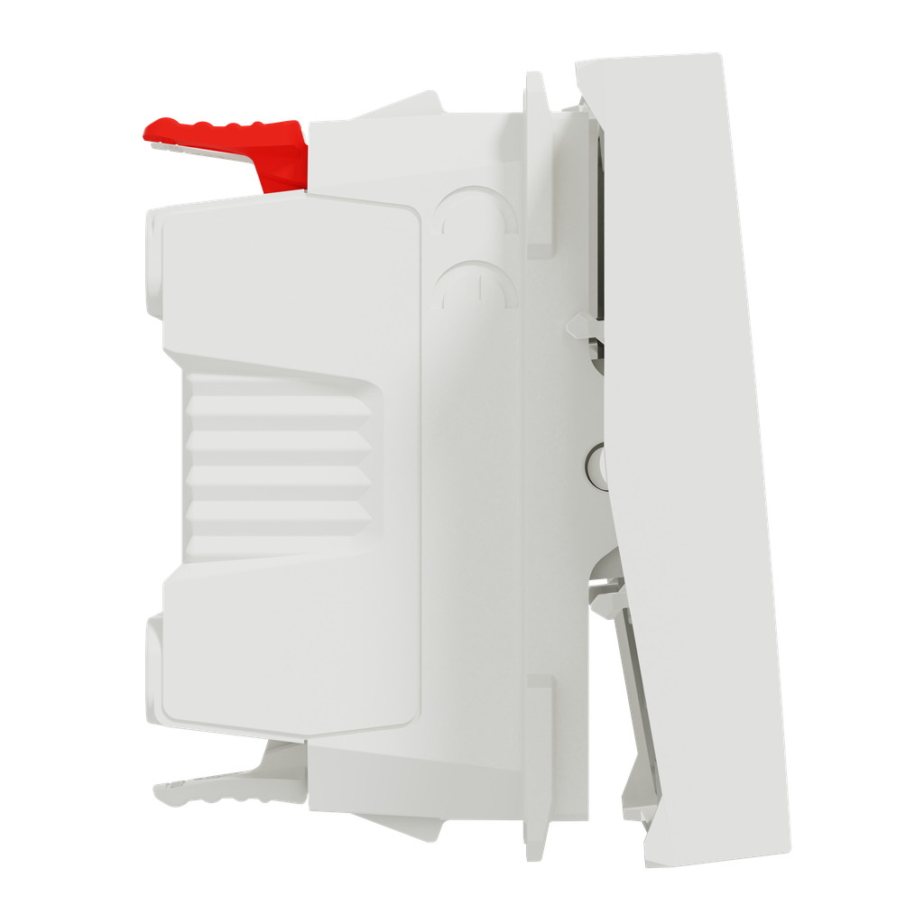 Unica - va-et-vient - 10A - connex rapide - 2 mod - Blanc antibact - méca seul