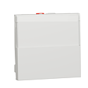 Unica - poussoir NO/NF porte-étiquette - 10 A - 2 mod - Blanc antiba - méca seul