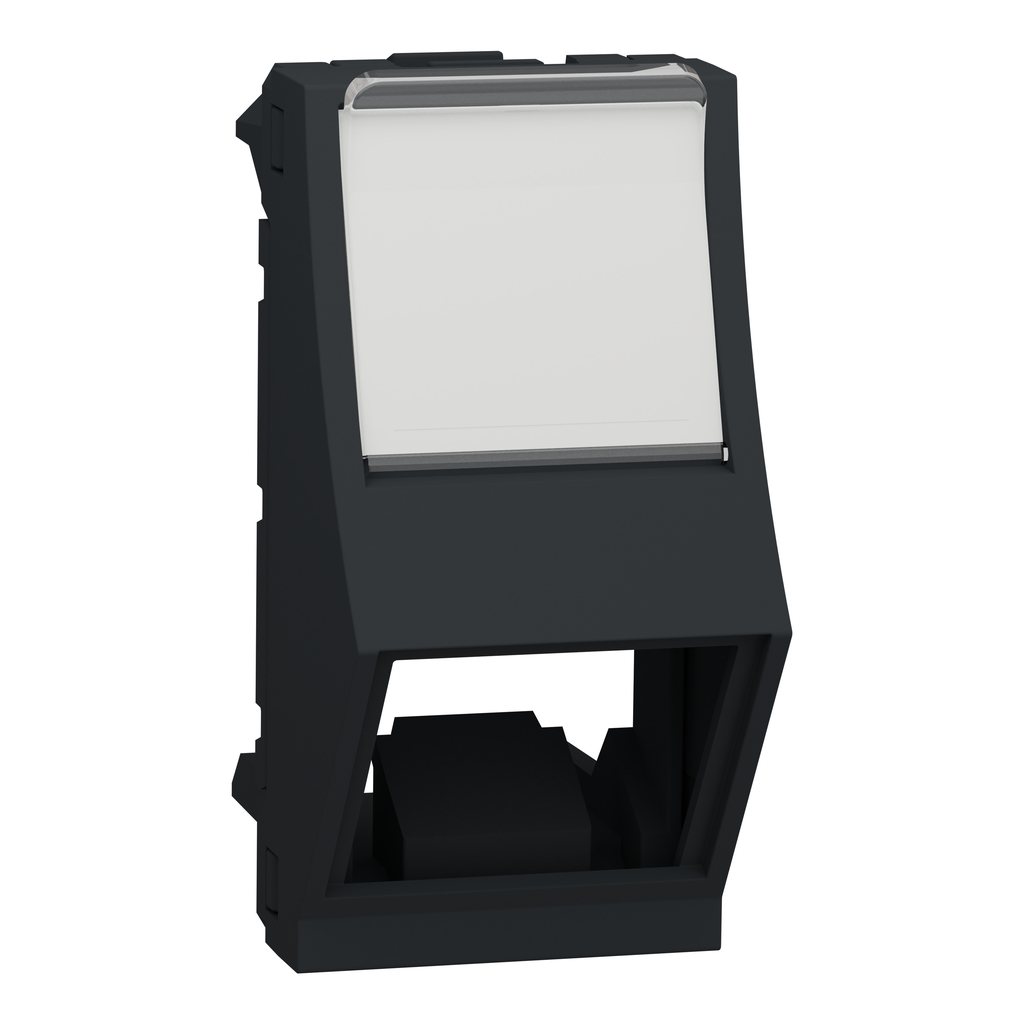 Unica - prise pour 1 RJ45 S-One incliné - 1 mod - Anthracite - méca seul