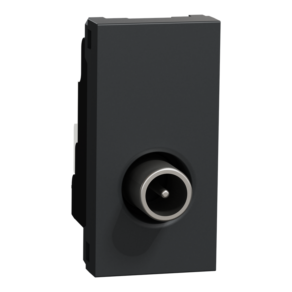 Unica - prise télévision - TV mâle - individuel - 1 mod - Anthracite - méca seul