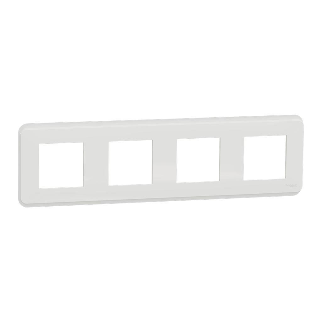 Unica Pro - plaque de finition - Blanc - 4 postes