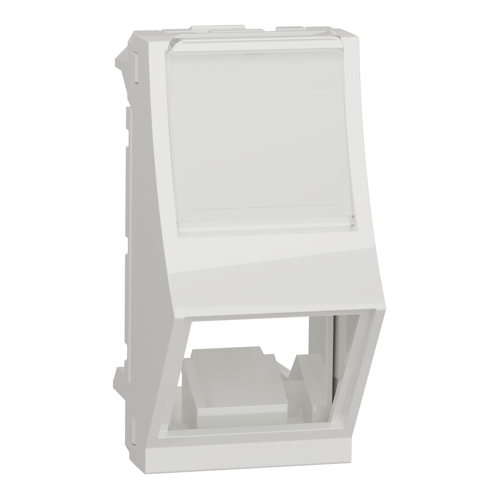 Unica - prise pour 1 RJ45 S-One incliné - 1 mod - Blanc - méca seul