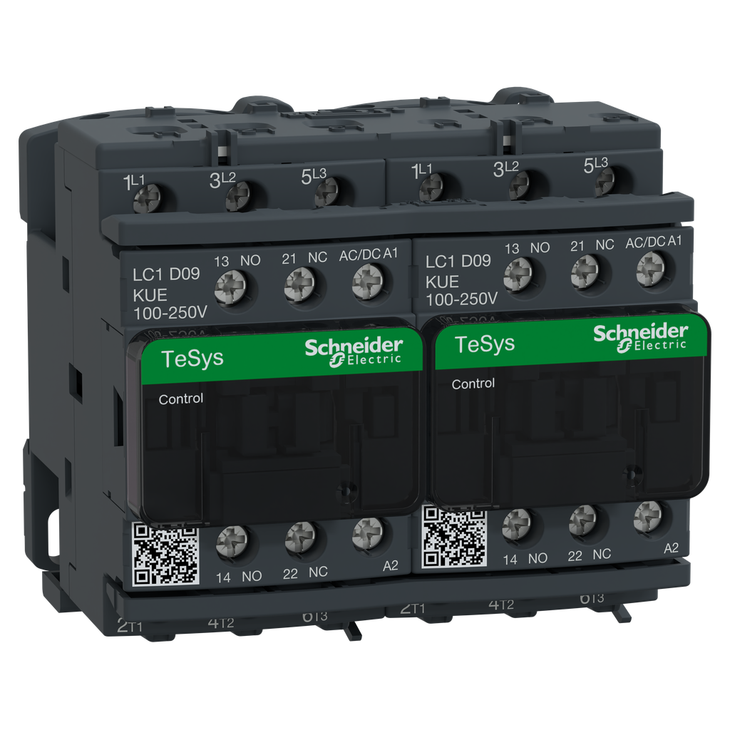 TeSys D - contacteur inverseur - 3P(3 NO) - AC3 - inf= 440V 9A - 100 à 250Vca-cc