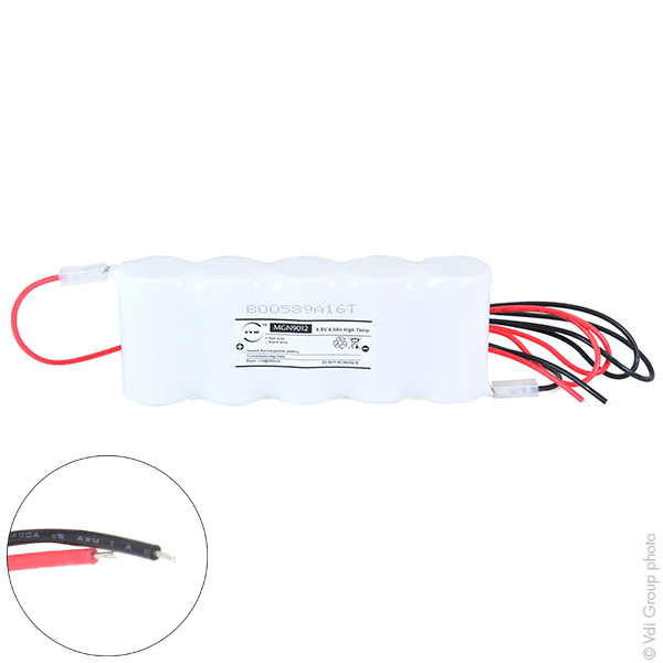 Batterie(s) Batterie eclairage secours 5xD ST1 + fils 6V 4Ah